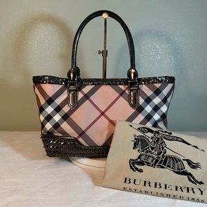 Burberry Nova Check Metallic Coated Canvas Star Tote Bag